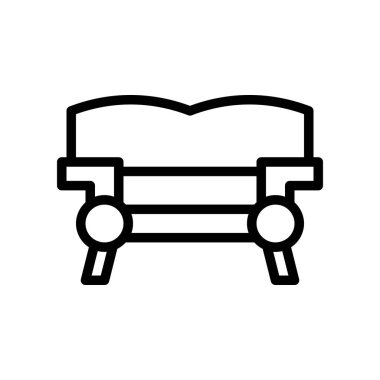 İllüstrasyon vektörü ve logo koltuğu oulines stili. Beyaz arkaplanda simge. Mobil konsept ve web uygulamaları tasarımı için modern koleksiyondan simge işareti. Güzel tasarım..