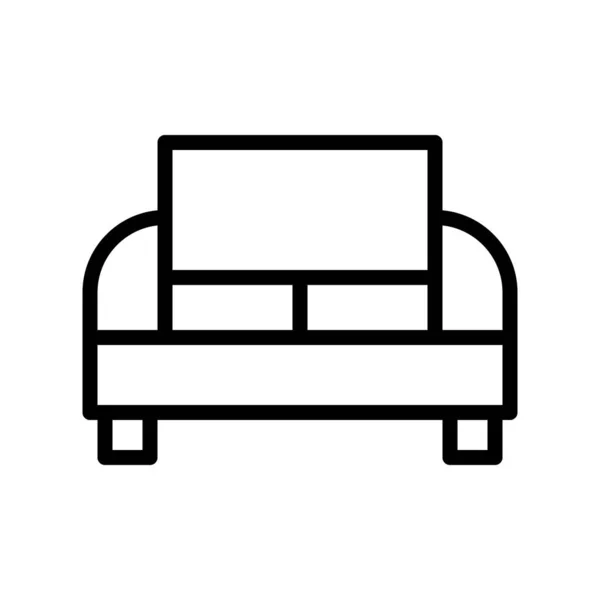 Ilustração Vetor Logotipo Sofá Oulines Estilo Ícone Fundo Branco Ícone —  Vetores de Stock