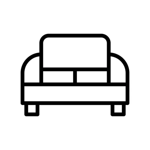 Illustration Vektor Und Logo Sofa Outlines Stil Symbol Auf Weißem — Stockvektor