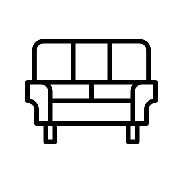 Illustrazione Vettore Logo Divano Oulines Stile Icona Sfondo Bianco Icona — Vettoriale Stock
