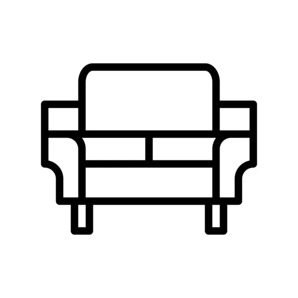 Иллюстрация Вектор Логотип Диван Стиле Значок Белом Фоне Знак Иконы — стоковый вектор