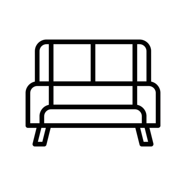 Illustration Vektor Und Logo Sofa Outlines Stil Symbol Auf Weißem — Stockvektor