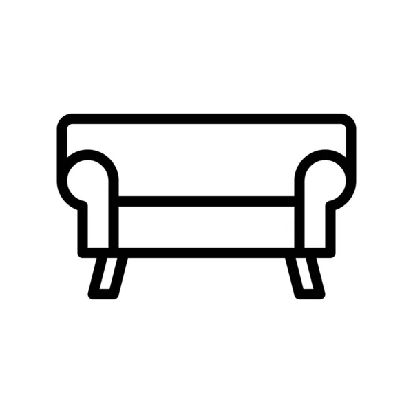 Ilustrační Vektor Logo Sofa Oulines Styl Ikona Bílém Pozadí Ikona — Stockový vektor