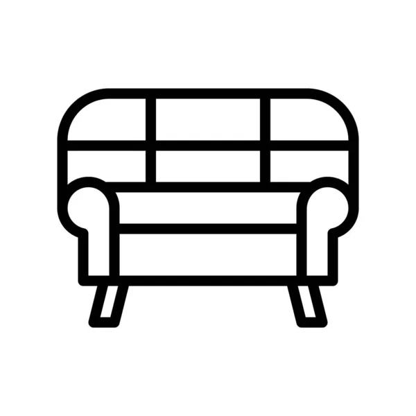 Ilustración Vector Logotipo Sofá Oulines Estilo Icono Sobre Fondo Blanco — Vector de stock