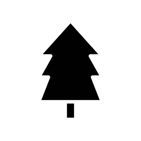 Illustration Vektor Och Logotyp Träd Fast Stil Ikon Vit Bakgrund — Stock vektor