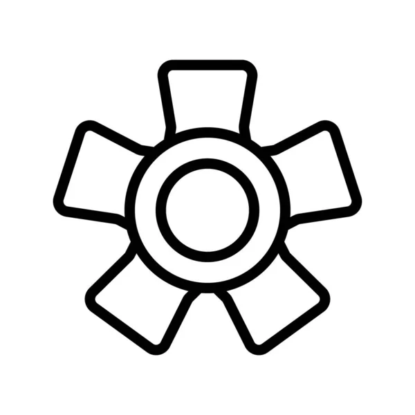 Vetor Ilustração Logotipo Flor Decoração Delineia Estilo Ícone Fundo Branco — Vetor de Stock