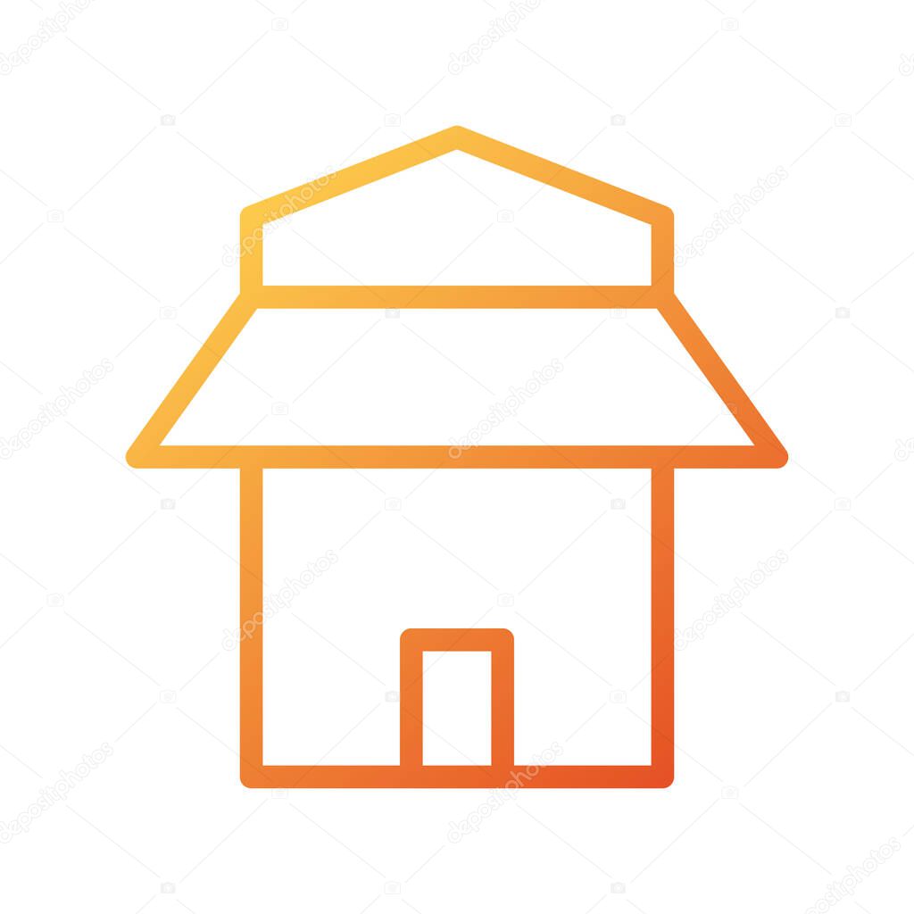 Illustration vector and logo house gradient lines style. icon on white background. Icon sign from modern collection for mobile concept and web apps design. Nice design perfect.
