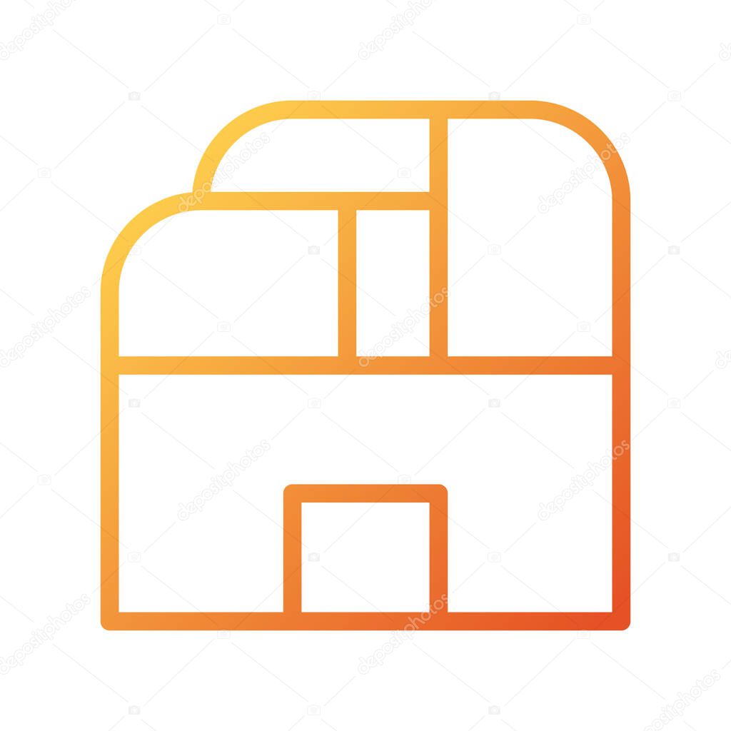 Illustration vector and logo house gradient lines style. icon on white background. Icon sign from modern collection for mobile concept and web apps design. Nice design perfect.