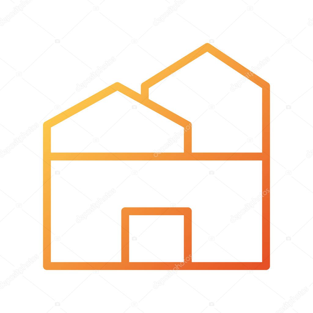 Illustration vector and logo house gradient lines style. icon on white background. Icon sign from modern collection for mobile concept and web apps design. Nice design perfect.