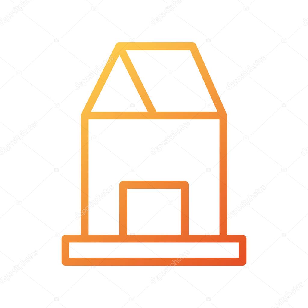 Illustration vector and logo house gradient lines style. icon on white background. Icon sign from modern collection for mobile concept and web apps design. Nice design perfect.