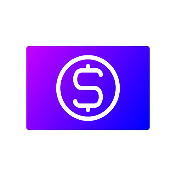 Ilustración Vector Logotipo Dinero Estilo Gradiente Sólido Icono Sobre Fondo — Vector de stock