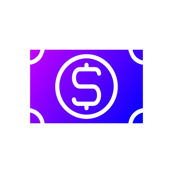 Ilustración Vector Logotipo Dinero Estilo Gradiente Sólido Icono Sobre Fondo — Vector de stock