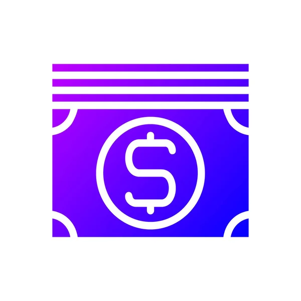 Vetor Ilustração Logotipo Dinheiro Estilo Gradiente Sólido Ícone Fundo Branco — Vetor de Stock