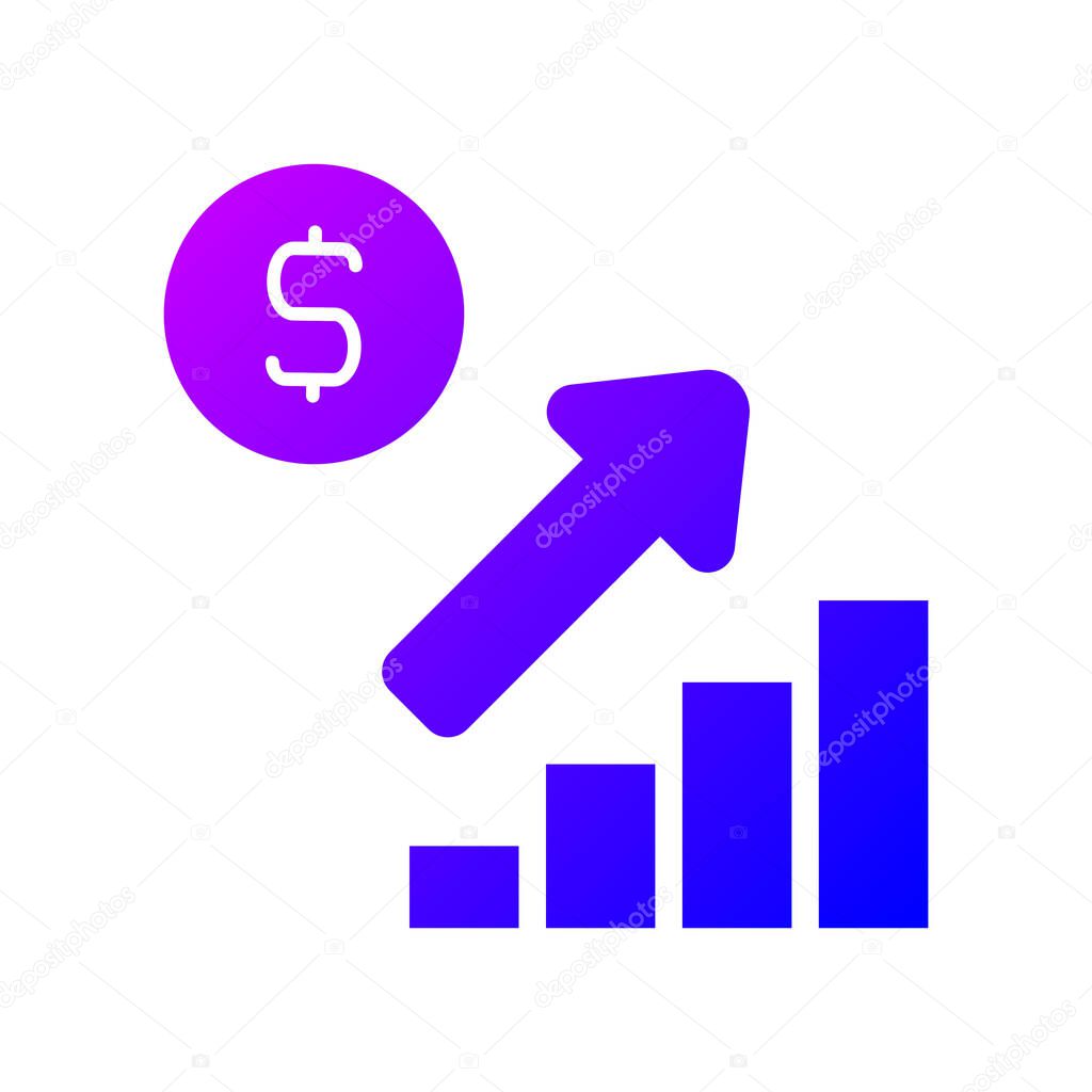 illustration vector and logo money solid gradient style. icon on white background. Icon sign from modern collection for mobile concept and web apps design. Nice design perfect.