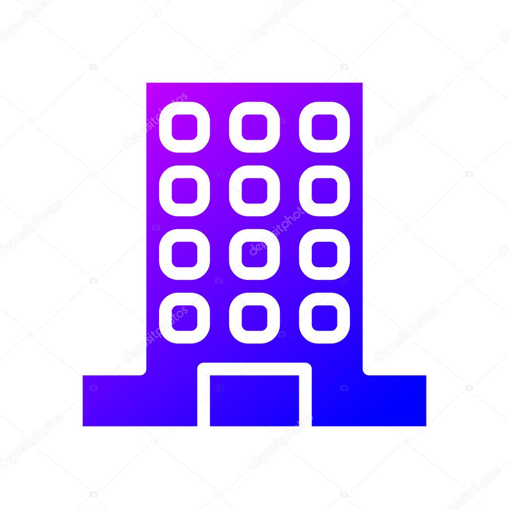 illustration vector and logo Building solid gradient style. icon on white background. Icon sign from modern collection for mobile concept and web apps design. Nice design perfect.