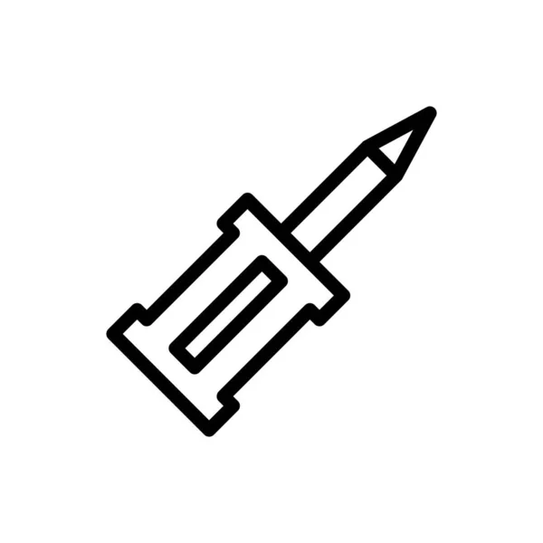 Çizim Vektörü Logo Tornavida Ana Hatları Stili Beyaz Arkaplanda Simge — Stok Vektör