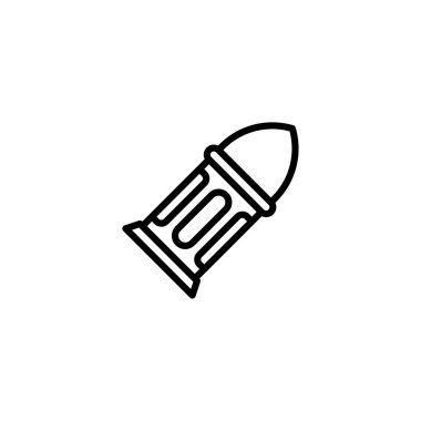 Minimalistic line art showcasing a bullet, embodying themes of speed, power, and modern design. The clean outline is perfect for logos, icons, and designs needing a symbol of precision and