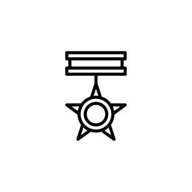 A crisp and minimalist illustration showcasing a symbolic medal, highlighting accomplishment through a graphic star-shaped design with clean lines and a classic ribbon presentation. Perfect for