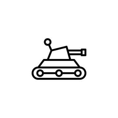 The illustration features a simple yet impactful design, showcasing a stylized tank, which represents the concepts of warfare, modern technology, and defensive strength. Its minimalist style makes