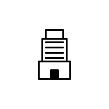 Mimari projeleri, kentsel planlama girişimlerini veya modern iş girişimlerini temsil etmek için ideal çağdaş bir binanın zarif bir vektör illüstrasyonudur. Temiz çizgiler ve minimalist