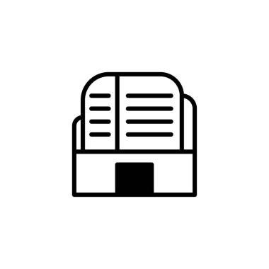 Bir ofis binası simgesini gösteren modern biçimlendirilmiş vektör çizimi. Bu illüstrasyon, iş, mimari, kentsel gelişim ve ticari özellikleri tasvir etmek için idealdir.