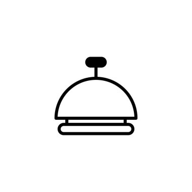 Temiz ve zarif bir minimalist çizgi, otel, resepsiyon veya yardımla ilgili tasarımlar için ideal bir hizmet çanı tasvir eder. Basitliği onu web siteleri için çok yönlü grafik unsuru haline getiriyor,