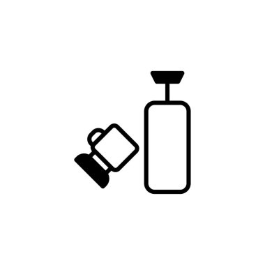 Bu minimalist illüstrasyon boks antrenman ekipmanlarını tasvir ediyor, buna kum torbası ve destek vitesi de dahil. Ana hatlar, modern bir soyut estetik ideal sunarak basitliği vurguluyor.