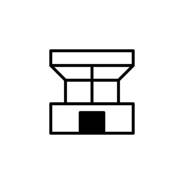 Soyut geometrik yapı mimari basitliği ve yapısal görselleştirmeyi sembolize eder. Kalın çizgilerle, tasarım endüstriyel tasarım için uygun yapı taşlarını çağrıştırıyor.