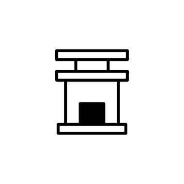 Sanat eserleri şöminenin basit bir taslağını sunar. Doğrusal tasarımı sıcaklık, rahatlama ve evin rahatlığı izlenimi veriyor. Aynı zamanda huzur ve sükunet hissi uyandırıyor.