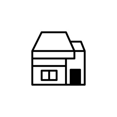 Minimalist bir illüstrasyon, modern mimari ve tasarım ilkelerini somutlaştıran basit bir ev yapısına sahiptir. Temiz çizgiler ve temel şekiller karmaşık bir estetik yaratıyor.,