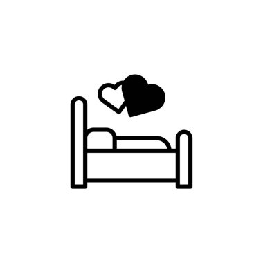 Bu gevrek ikon romantizm ve rahatlama hissini uyandırıyor. Kalp sembolleriyle dolu rahat bir yatak romantik bir kaçışı, sıcak bir geceyi ya da sevgi ve şefkat dolu tatlı bir rüyayı akla getirir..