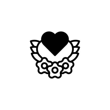 Tarzlı bir kalp, aşkın, kutlamaların ve romantik anların temalarını ifade eden ayrıntılı bir çiçek çelenginin içine nazikçe yerleştirilir. Tebrik kartları, düğün davetiyeleri ya da