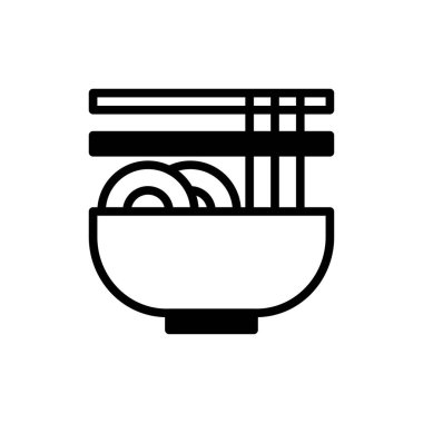 Çubuk resimli basit bir erişte kasesi, geleneksel Asya mutfağının lezzet ve memnuniyetini çağrıştıran bir sıcaklık ve rahatlık hissi yaratır. Grafik...