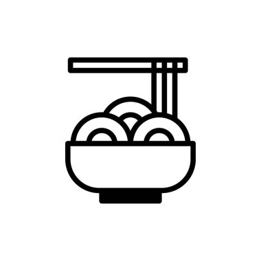 Bir minimalist grafik çizimi, Asya mutfağı ve kültürel gıda temsilciliğinin özünü somutlaştıran bir kase erişte sunar. Bu basit ama zarif tasarım, gastronomik temalar için idealdir.