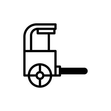 Minimalist bir taslak, antika bir su kuyusu sistemini tasvir ediyor. Tekerlek, kol ve depolama sistemi var. İllüstrasyon, kırsal basitlik ve sürdürülebilir beceri duygusunu çağrıştırıyor. Şey...