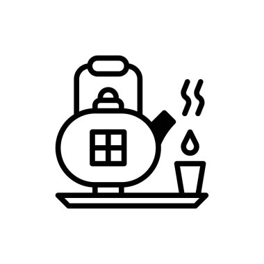 Minimalist bir çizgi sergileniyor. Bir çaydanlık, bir fincanın yanında hafifçe buharlaşıyor. Huzur dolu bir an sunuyor. Temiz tasarım bir sakinlik hissini iletir ve dikkat çekici bir takdir...