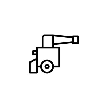 Otomatik temizlik robotunu temsil eden minimalist bir doğrusal simge. Tasarım, işlevsel estetik bir endüstriyel makineyi gösteriyor. Teknolojik gelişim ve hassas bir yüzey öneriyor.