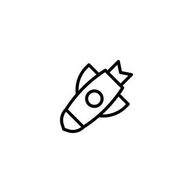 Aerodinamik bir roket ikonu yenilik, uzay yolculuğu ve gelecek hedefleri temalarını iletir. Basitçe tasarımı teknolojiyi, keşfi ve keşif ruhunu vurguluyor.