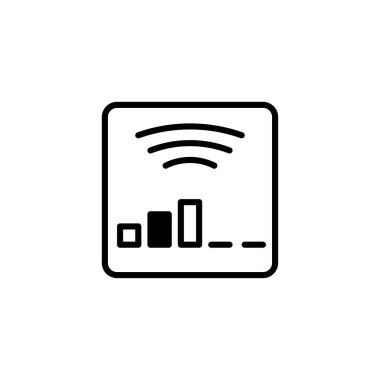 Kablosuz bağlantıyı gösteren basit ama etkili bir grafik. Temiz çizgiler ve minimalist tasarım sinyal gücünün net bir görsel temsilini sunar, bu da onu kullanıcı arayüzleri için ideal kılar,
