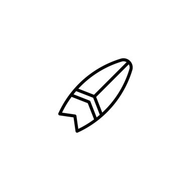 Basit bir sörf tahtası çizimi. Yaz temaları, eğlence ve kıyı yaşamları için mükemmel. Temiz ve modern tasarım, geniş bir yelpazedeki projelere katkı sağlar.