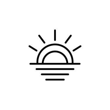 Bu minimalist ikon, su üzerinde sakin bir gün doğumunu tasvir ediyor, sükunet gerektiren ya da yeni başlangıçları sembolize eden projeler için mükemmel. Temiz çizgileri ve basit tasarımı barışı ve