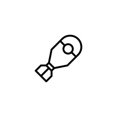 This minimalist bomb illustration evokes feelings of risk and peril. The streamlined design presents a visual representation of warfare and potential destruction. It offers a digital asset suitable