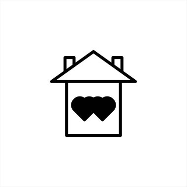 Minimalist art conveying the essence of home as a secure space brimming with love featuring hearts nestled inside a house shape symbolizing family relationships warmth and affectionate bonds within