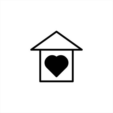 A simple yet powerful illustration of a home constructed with basic lines features a heart shape within, symbolizing love, warmth, security and the essence of what makes a house a home. Representing