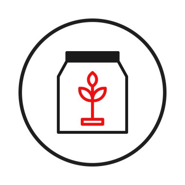 Bir konteynırdan çıkan stilize bir bitkinin yer aldığı minimalist bir ikon. Bu tasarım, organik tarım için mükemmel olan büyüme, sürdürülebilirlik ve çevre dostu uygulamalar fikirlerini iletir.,