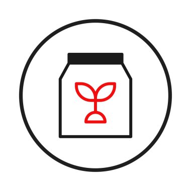 Tarımsal sürdürülebilirliği temsil eden minimalist bir sembol olan bu ikon, bir paketin içinde büyüyen bir tohuma sahip. Organik uygulamaları, tazeliği ve doğal yenilikleri vurguluyor.