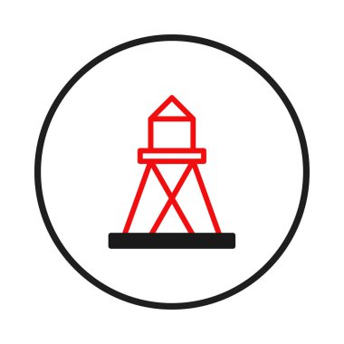 Bir minimalist kırmızı ikon bir daire içinde geometrik bir yapı sergiliyor. Hassasiyeti ve temiz çizgileri vurguluyor. Tasarım modern ve çeşitli görsel uygulamalar için uygundur.