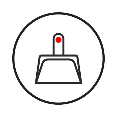 Çemberin içindeki bir faraş için minimalist vektör çizimi. Tasarım, temizleme, bakım veya hizmet için uygun basit bir yapı ve temiz çizgiler ile aracın ana hatlarını vurgular