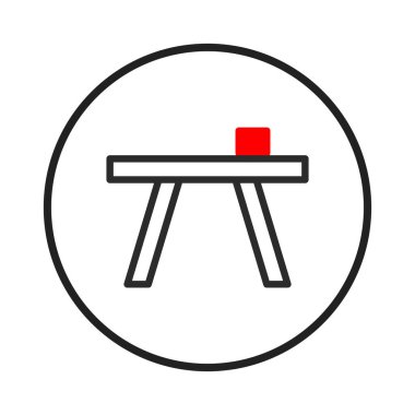 Saf minimalizm üzerine bir çalışma, bu sanat eseri, katı kırmızı bir küpü destekleyen siyah çizgili basit bir tabloyu tasvir ediyor. Geometrik formları ve bunların sınırlı dairesel ilişkileri vurguluyor.