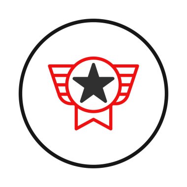 Geniş kanatlı bir yıldızın yer aldığı geometrik bir amblem, bir dairenin içine sarılı, başarı, tanınma ve kalite gibi kavramları iletiyor. Temiz, minimalist tasarımı onu uygun kılıyor.